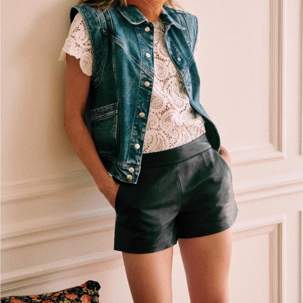 Sezane leather shorts NWT - Picture 2 of 3